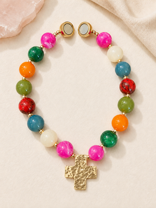 Bright Side Necklace w/Magnetic Clasp & Cross Pendant