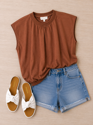 True Chic Bubble Top (Brown)