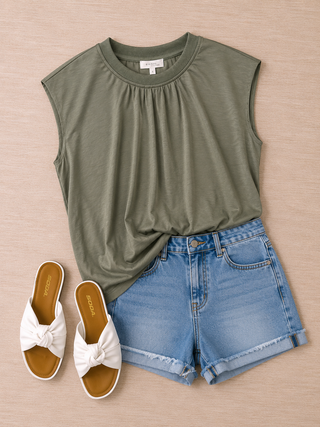 True Chic Bubble Top (Olive)