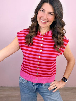 Harbor Stripe Top (Pink)