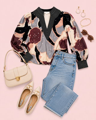 Abstract Affair Top (Black)