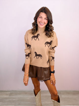 Luxe Contrast Shorts (Brown)