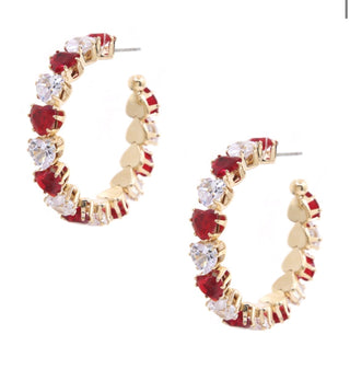 Heart in Heart Crystal Hoop Earrings