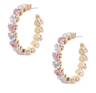 Heart in Heart Crystal Hoop Earrings