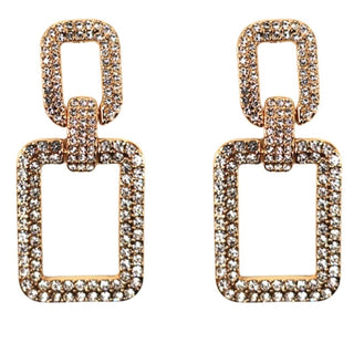 Linked in Luxury Rhinestone Earrings