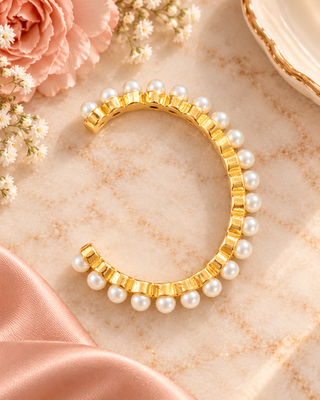 Lauren Kenzie Pearl & GoldCuff Bracelet