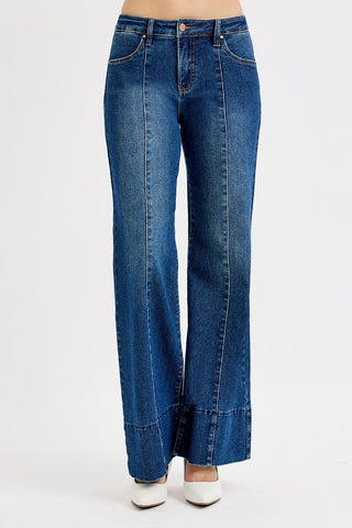 RISEN Tummy Control Wide Flare Denim