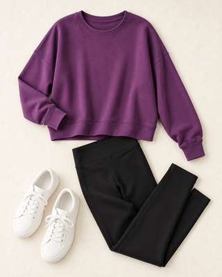 Mono B Laguna Drop Shoulder Lightweight Pullover - Purple
