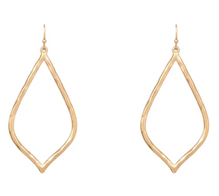HAMMERED METAL TEARDROP EARRINGS