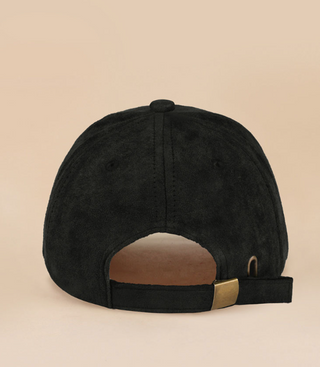 Suede Baseball Cap - Black