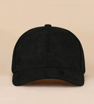 Suede Baseball Cap - Black
