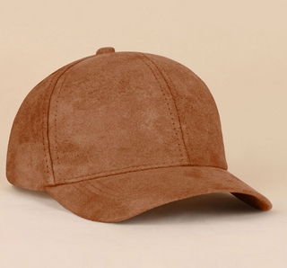 Suede Baseball Cap - Camel