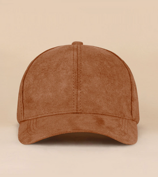 Suede Baseball Cap - Camel