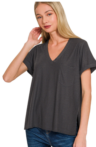 The Easy Does It Slub Pocket Tee - Black