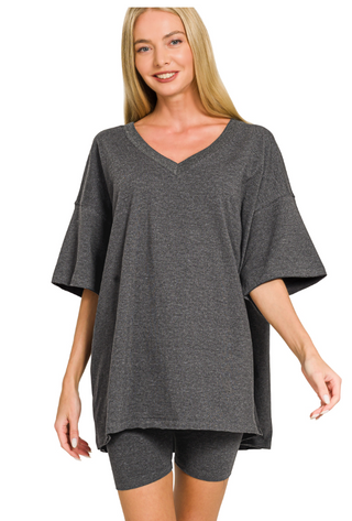 Off-Duty Relaxed Shorts Set - Charcoal