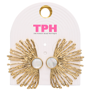 Starburst Fan Shaped Stainless Steel Earring