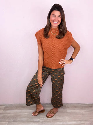 ENTRO Botanical Wide Leg Pants