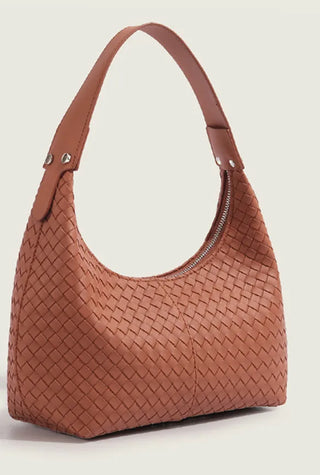 Vegan Leather Soft Woven Shoulder Bag