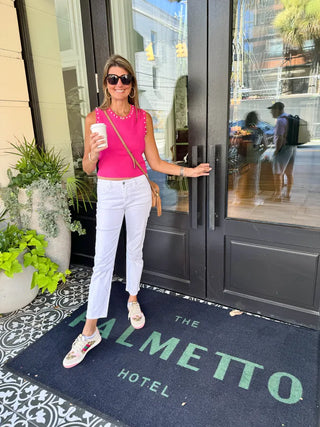 MICA White Ankle Straight Denim