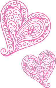 Pink Paisley Heart icons