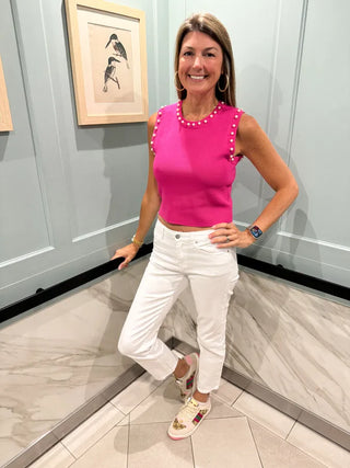 MICA White Ankle Straight Denim