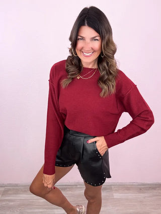 Styled Out Faux Leather Shorts