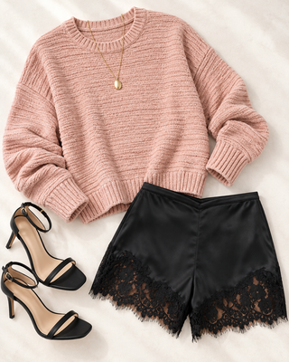 LOVESTITCH® Mika Satin & Lace Shorts