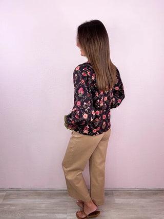 Scallop Trim Wide Leg Pants