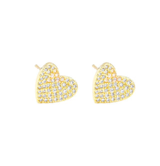 Heart Shape Rhinestone Stud Earrings