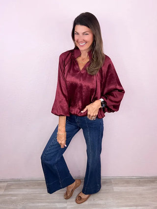 RISEN Tummy Control Wide Flare Denim