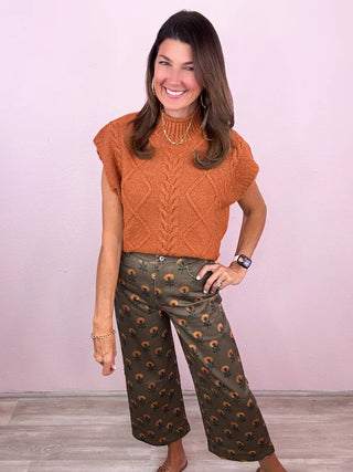 ENTRO Botanical Wide Leg Pants