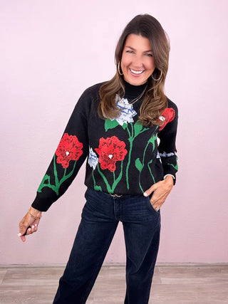 Bold Blooms Sweater