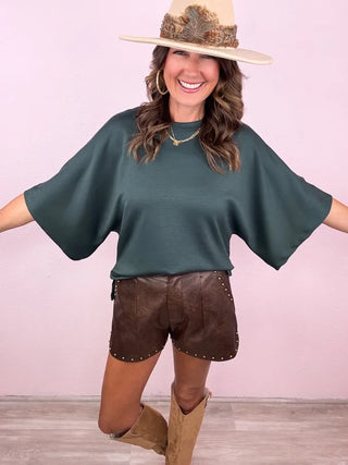 Styled Out Faux Leather Shorts