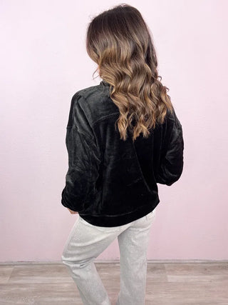 Faux Fur Half Zip Pullover