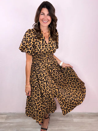 Leopard Luxe Midi Dress