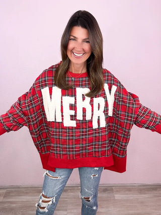 MERRY Plaid Pullover