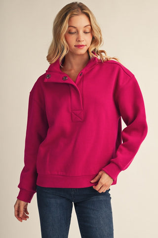 Bolder Season Ready Fleece Lined Pullover - Magenta