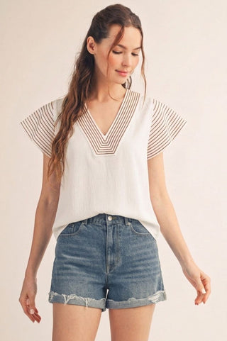 Sweet Stitch Top (Ivory)