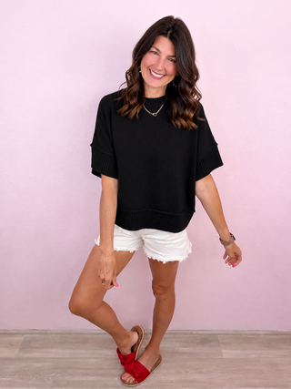 Everyday Essential Knit Top (Black)