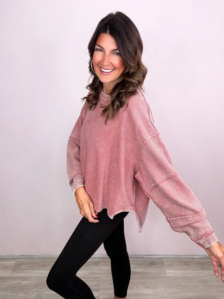 Acid Washed Solid Pullover
