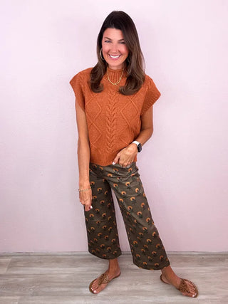 ENTRO Botanical Wide Leg Pants