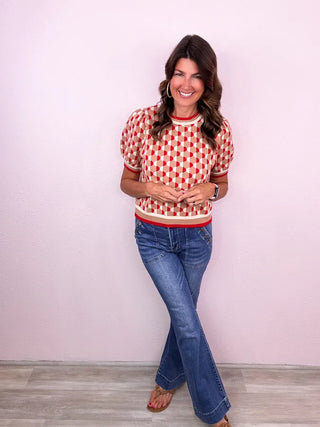 MICA Button Patch Pocket Flare Denim