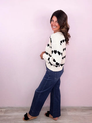 RISEN Tummy Control Wide Flare Denim