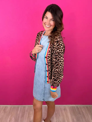 Washed Pinstripe Denim Dress