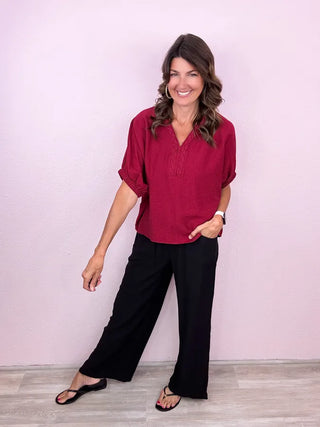 Entro Pull On Wide Leg Pants