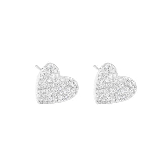Heart Shape Rhinestone Stud Earrings