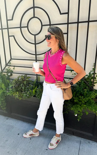 MICA White Ankle Straight Denim