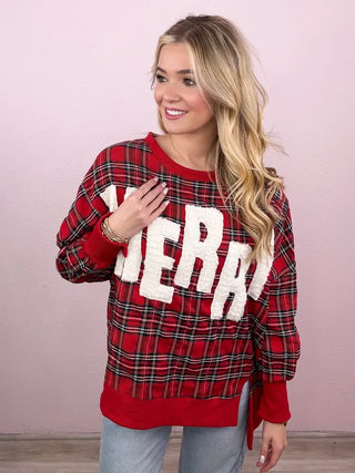 MERRY Plaid Pullover
