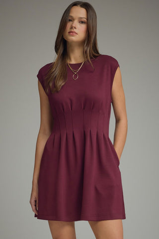 Elevated Throw On Dress (Burgundy)