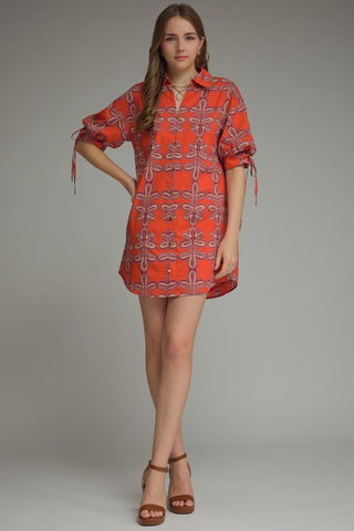 Effortlessly Bold Dress (Brick)